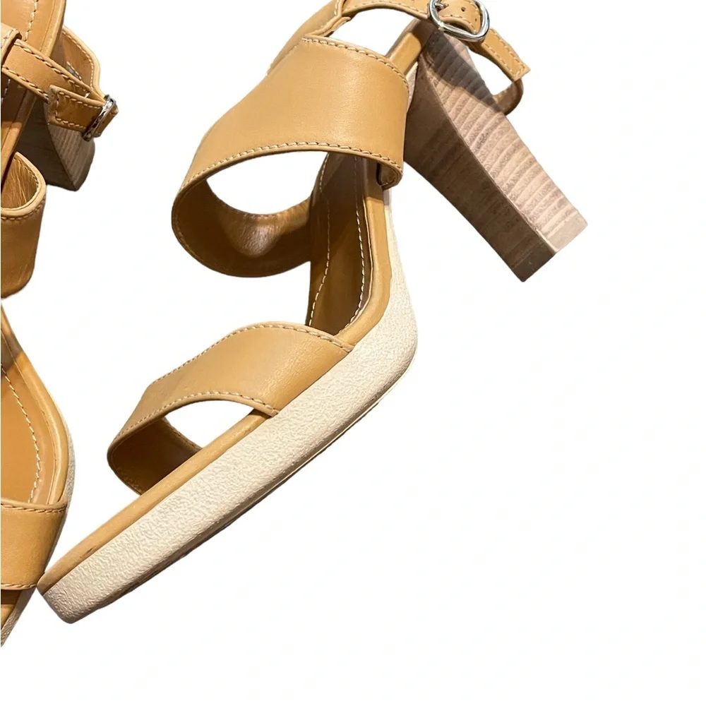 Tod's‎ Vachetta Leather Sophie Bikini Leather Sandal, Size 9, Light Wear